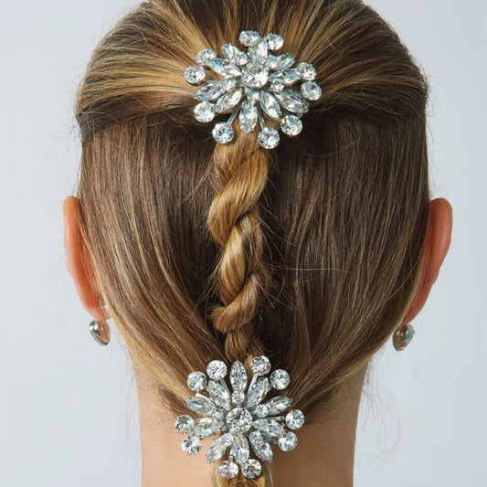 Crystal Snowflake Hairpin Barrettes