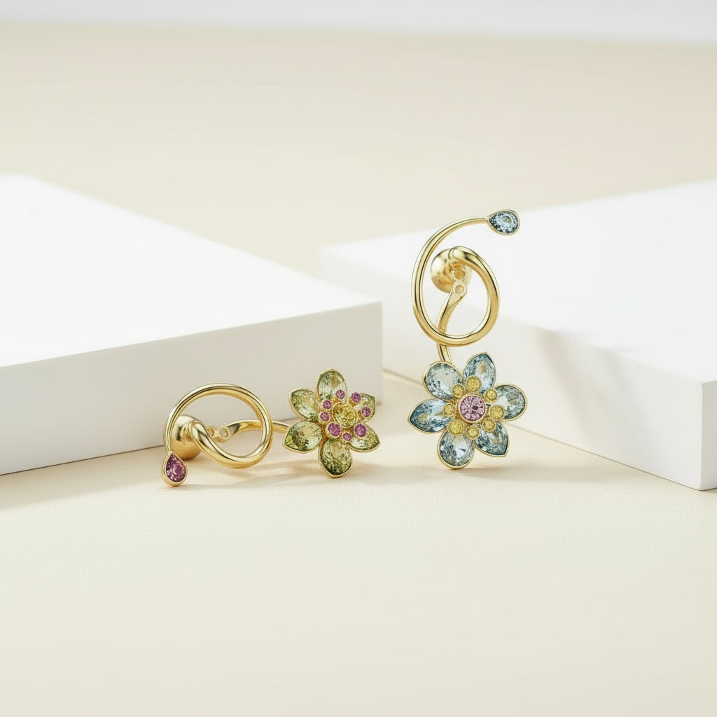 Double-Sided Sweet Floral Earrings