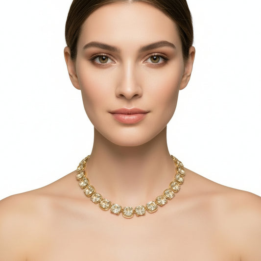 Modern Square Crystal Necklace