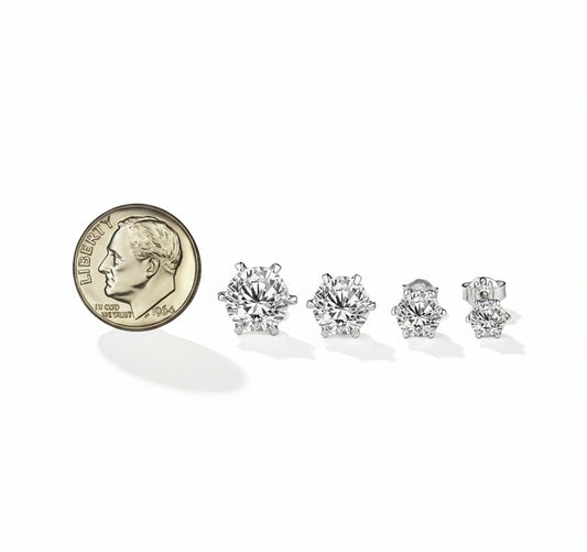 Classic six Claw Earrings 2.0 Carat Moissanite Diamond