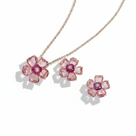 Floral Crystal Jewelry Set