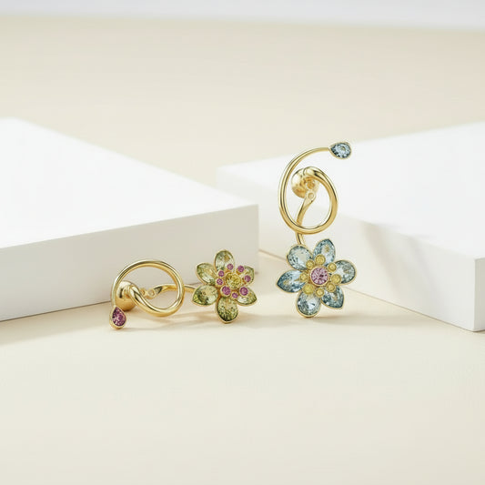 Double-Sided Sweet Floral Earrings